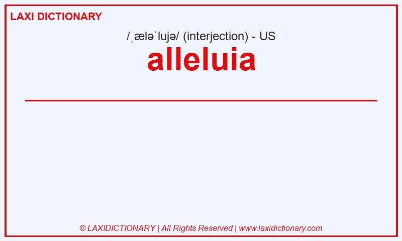 Definition alleluia in American English