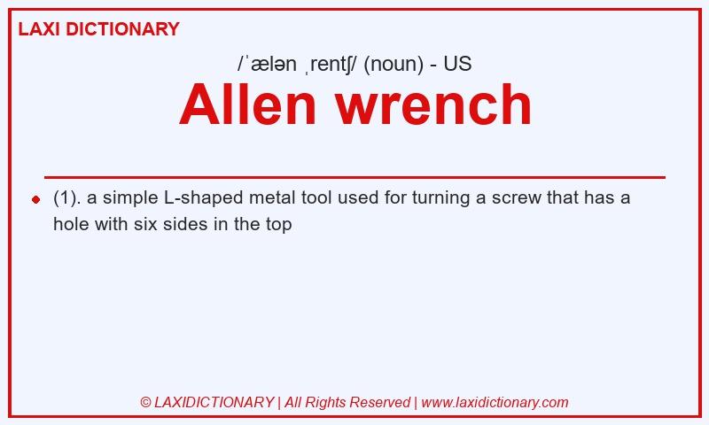Definition Allen wrench in American English