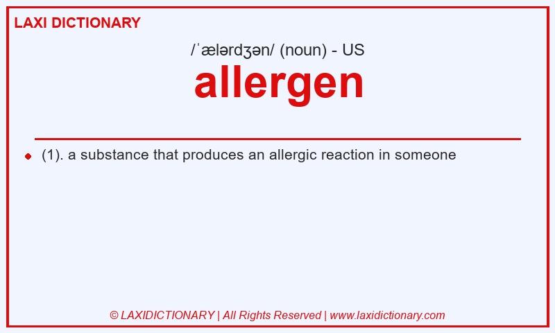 Definition allergen in American English