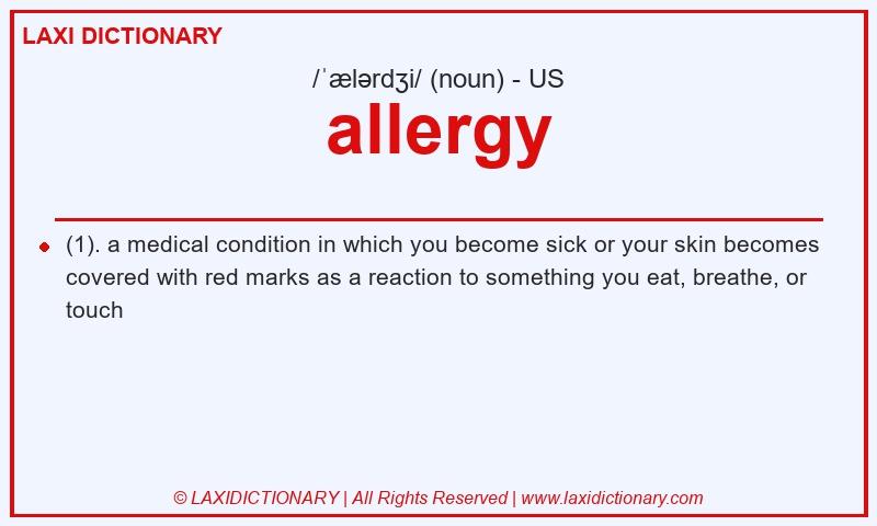 Definition allergy in American English