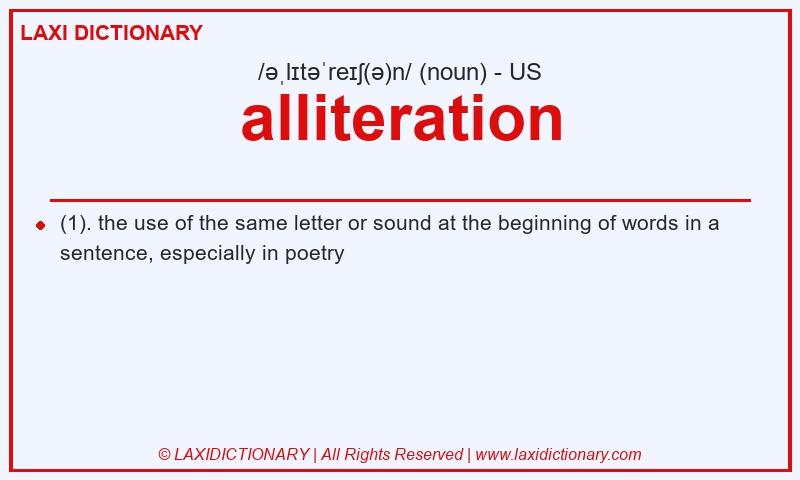 Definition alliteration in American English