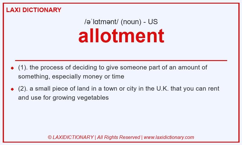 Definition allotment in American English