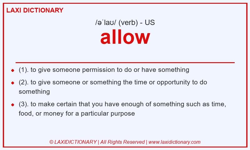 Definition allow in American English