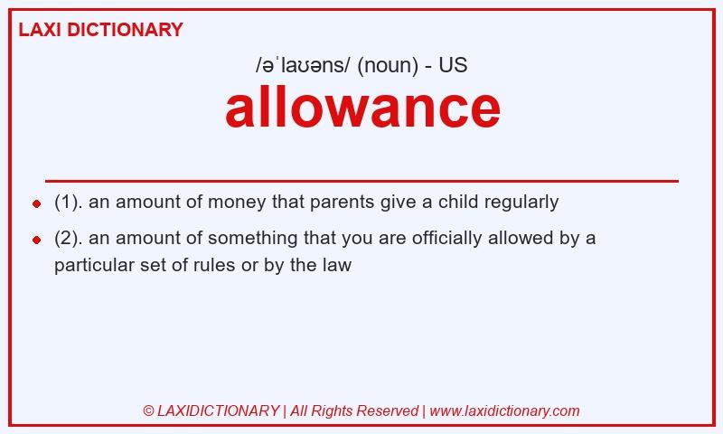Definition allowance in American English