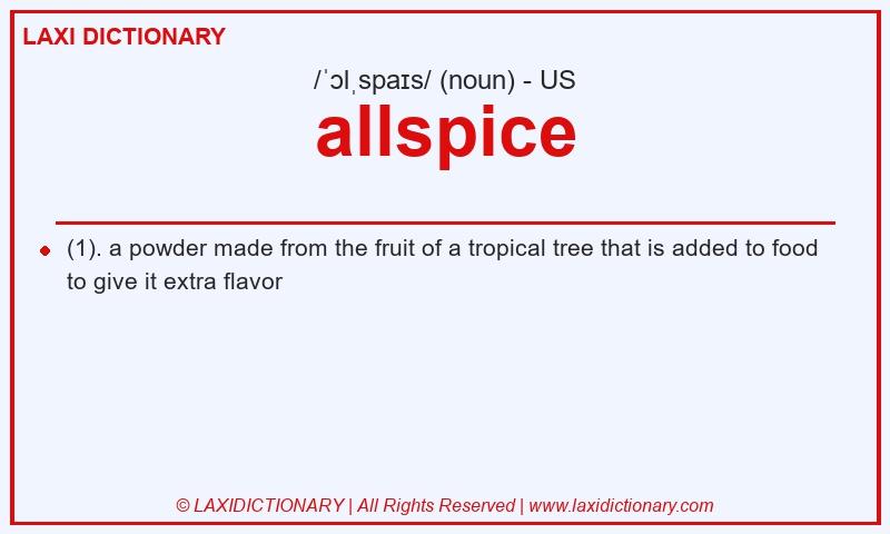 Definition allspice in American English
