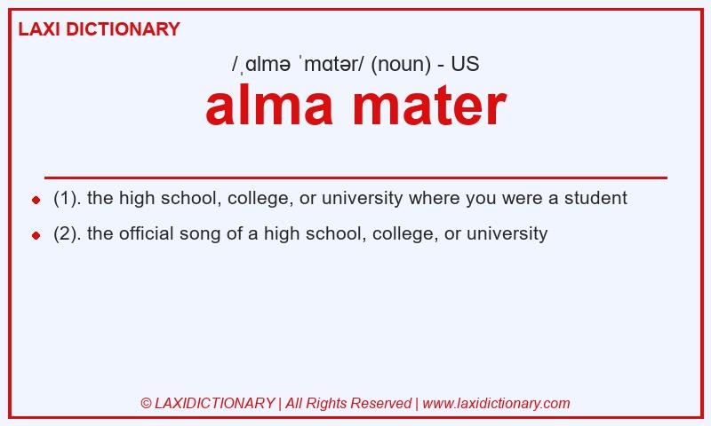 Definition alma mater in American English