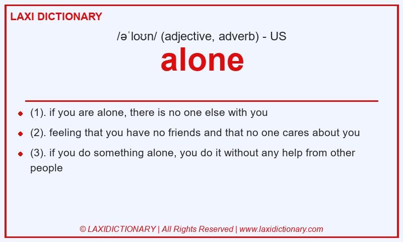 Definition alone in American English