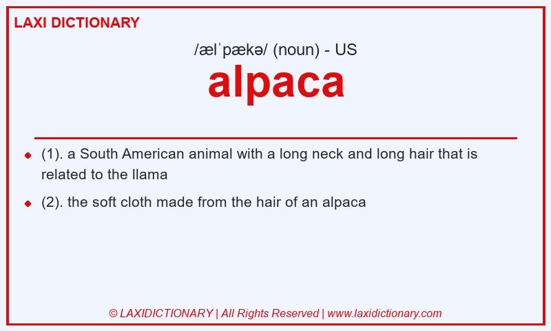 Definition alpaca in American English