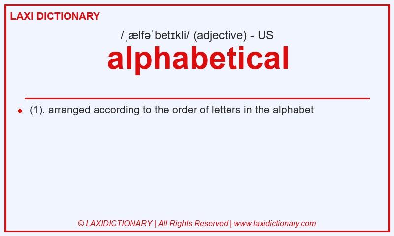 Definition alphabetical in American English