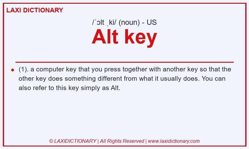 Definition Alt key in American English