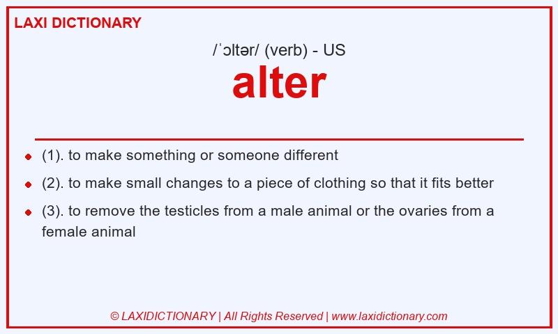 Definition alter in American English