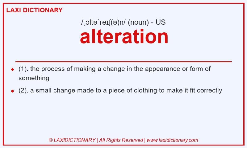 Definition alteration in American English