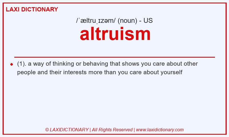 Definition altruism in American English
