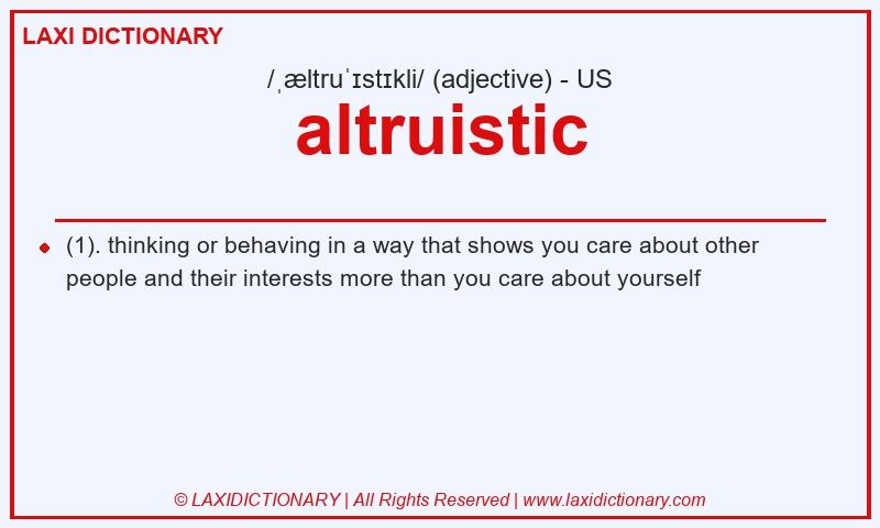 Definition altruistic in American English