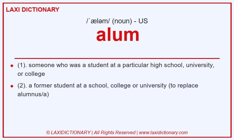 Definition alum in American English