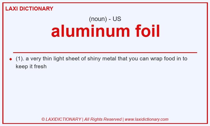 Definition aluminum foil in American English