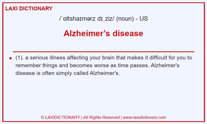 Definition Alzheimer’s disease in American English