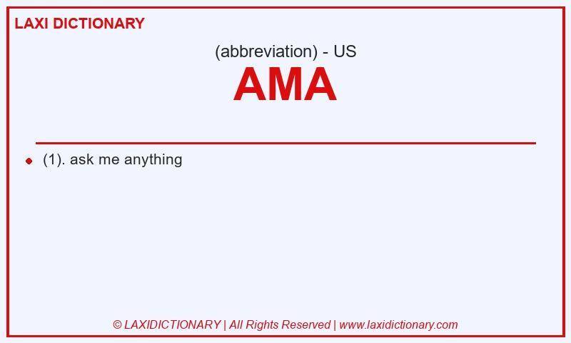 Definition AMA in American English