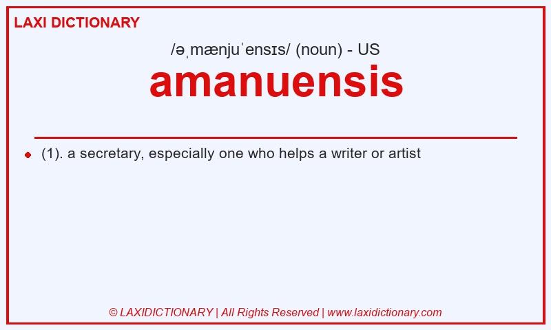 Definition amanuensis in American English