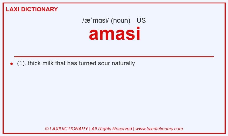 Definition amasi in American English