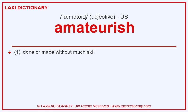 Definition amateurish in American English