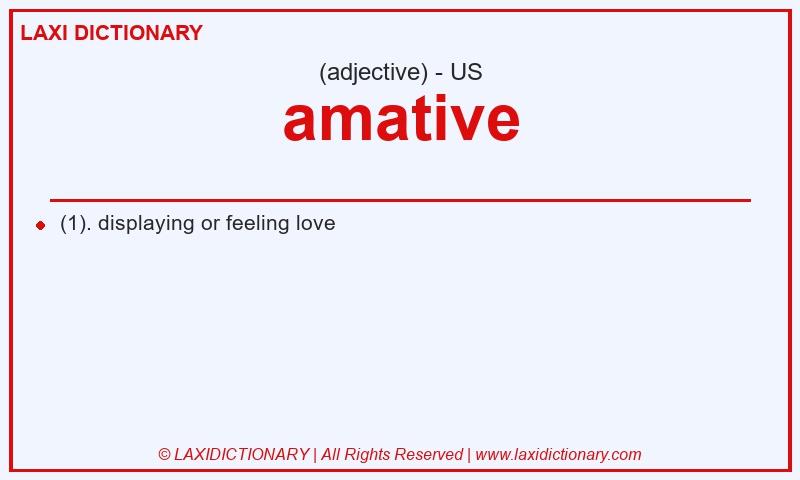 Definition amative in American English