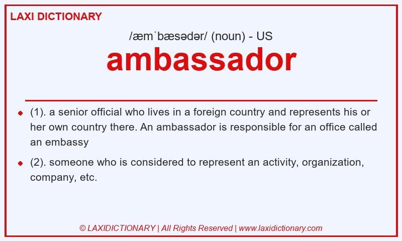 Definition ambassador in American English