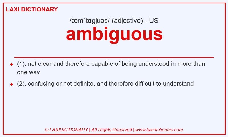 Definition ambiguous in American English