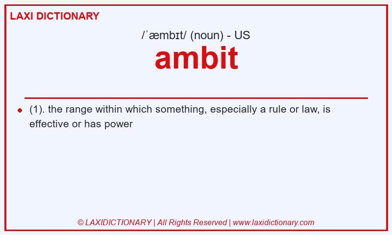 Definition ambit in American English