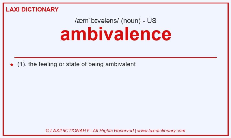 Definition ambivalence in American English