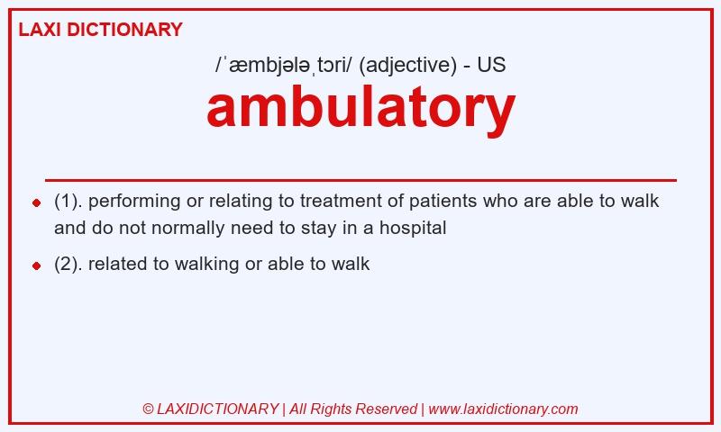 Definition ambulatory in American English