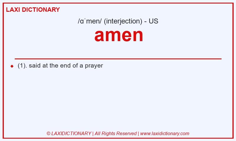 Definition amen in American English