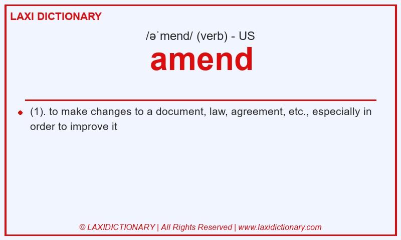 Definition amend in American English