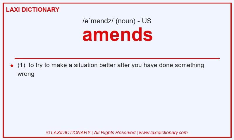 Definition amends in American English