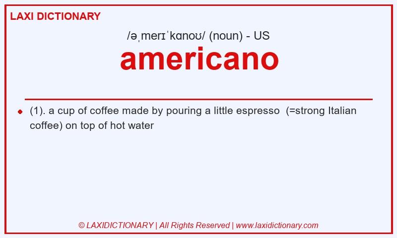 Definition americano in American English