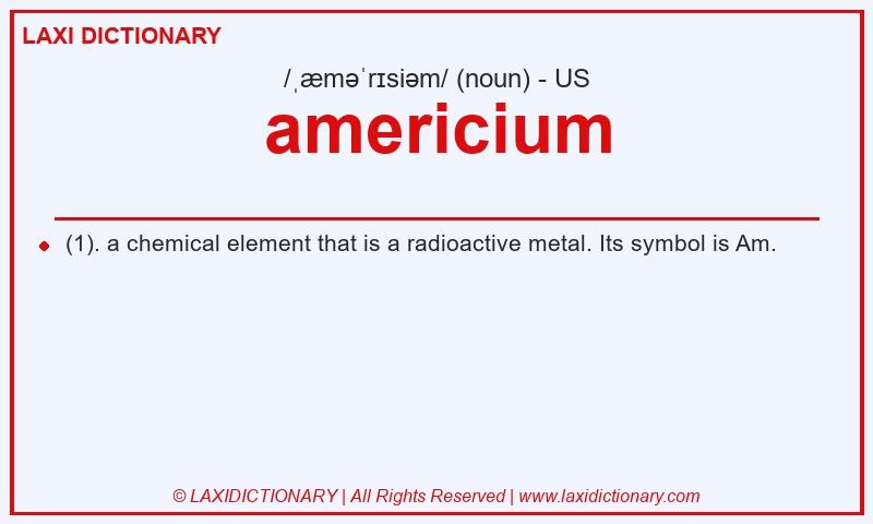 Definition americium in American English