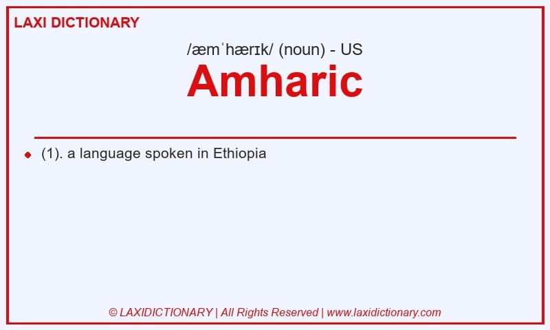 Definition Amharic in American English