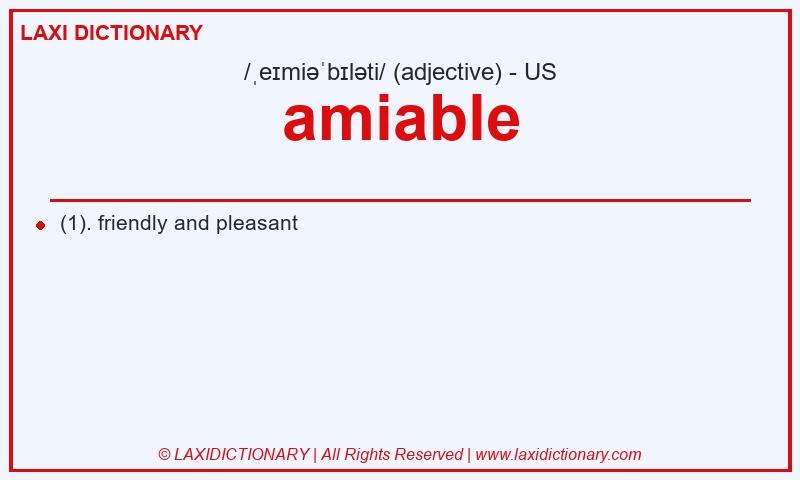 Definition amiable in American English