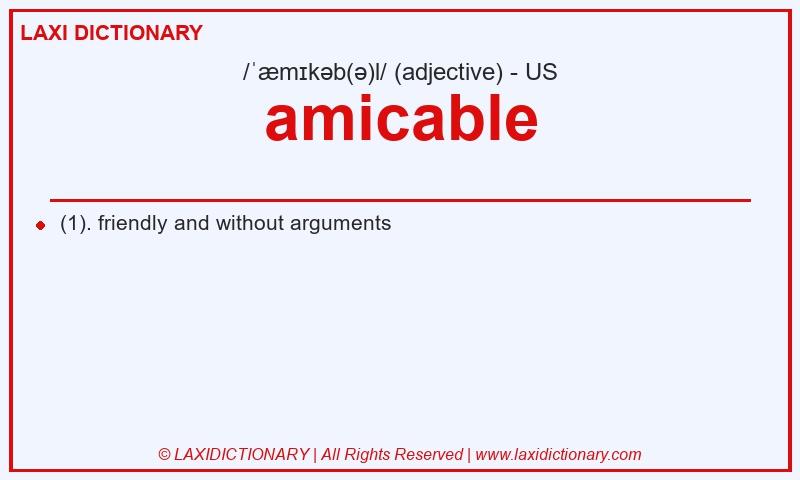 Definition amicable in American English