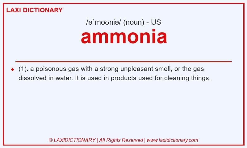 Definition ammonia in American English
