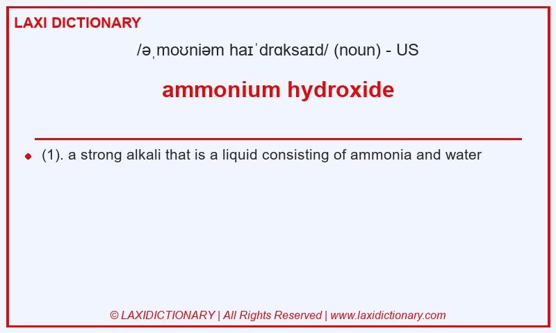 Definition ammonium hydroxide in American English
