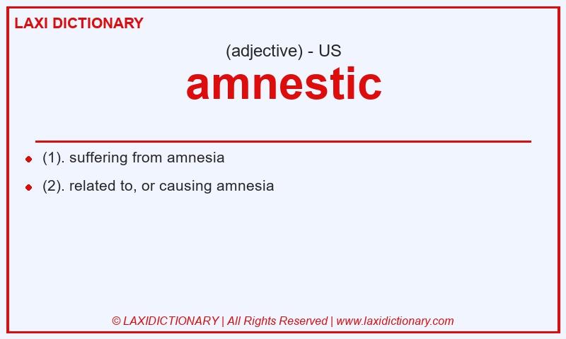 Definition amnestic in American English