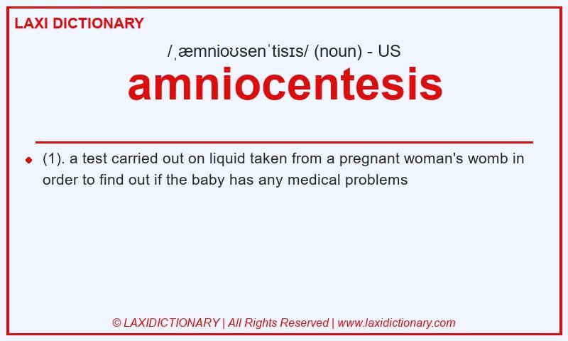 Definition amniocentesis in American English
