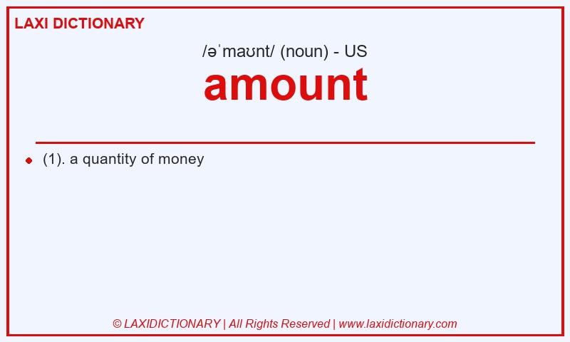 Definition amount in American English