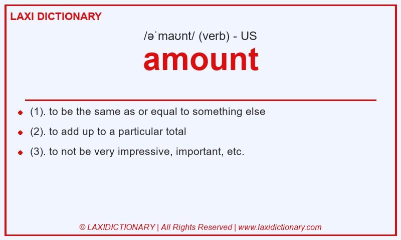 Definition amount in American English