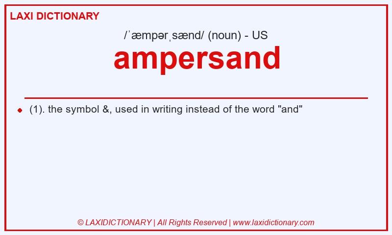Definition ampersand in American English