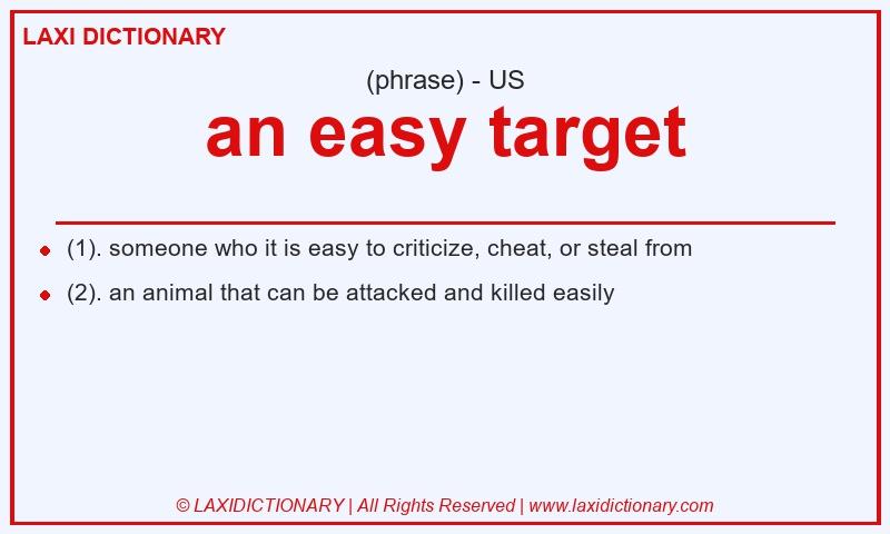 Definition an easy target in American English