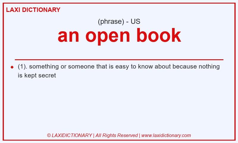 Definition an open book in American English