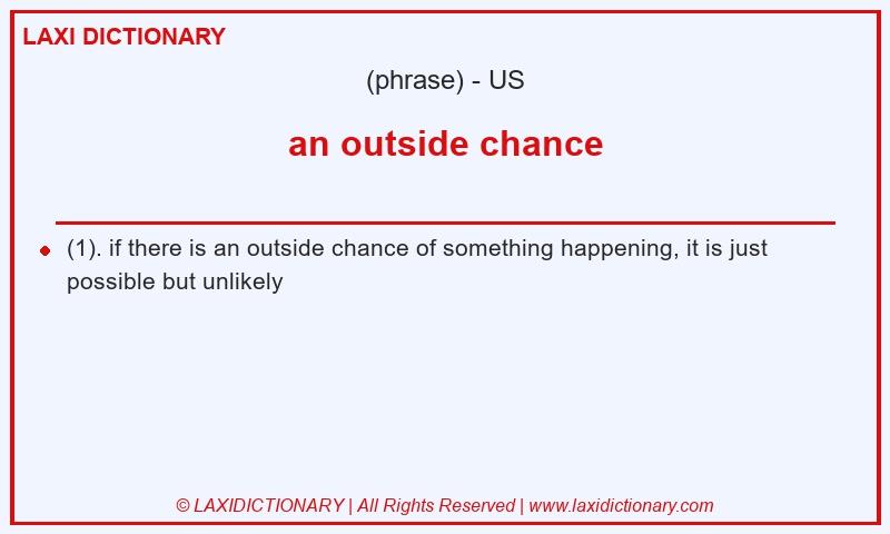 Definition an outside chance in American English