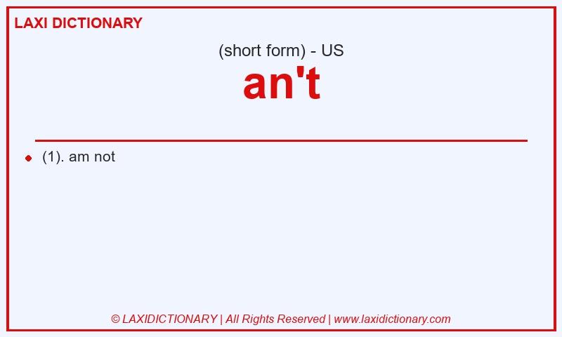 Definition an't in American English